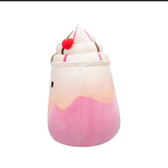 NWOT-Squishmallows Elisabetha Cherry Float With Straw 14-Inch Plush - Picture 5 of 7
